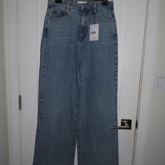 Princess Polly Denim - Princess Polly Blue Flare Wide Leg Jeans